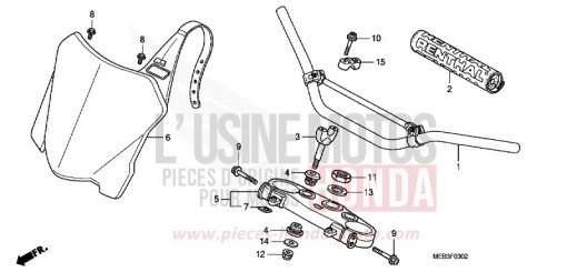 TUYAU DE GUIDON/PONT SUPERIEUR (CRF450R8) CRF450R8 de 2008
